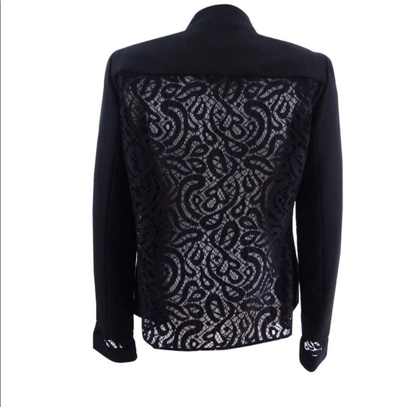 Tahari ASL Women’s Lace Back Crepe Jacket-Black - Picture 2 of 8
